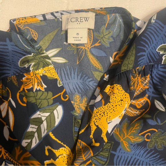 J. Crew 🐆 Drapey Wrap Dress Jungle Animal Print - Picture 7 of 11